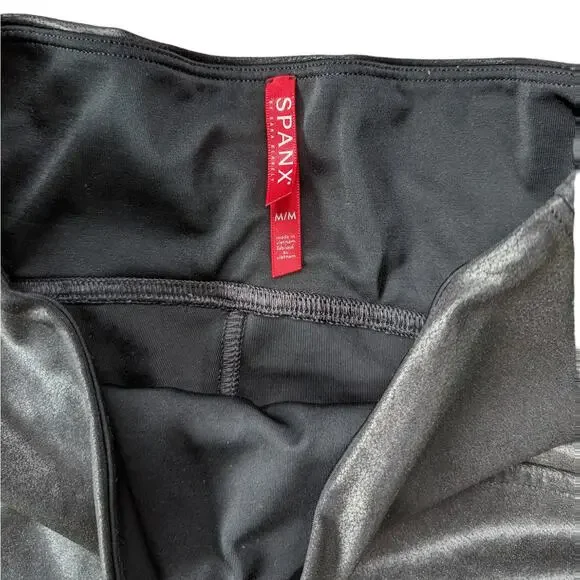 SPANX Women's Faux Leather Leggings 2437, Black, M - Picture 6 of 8